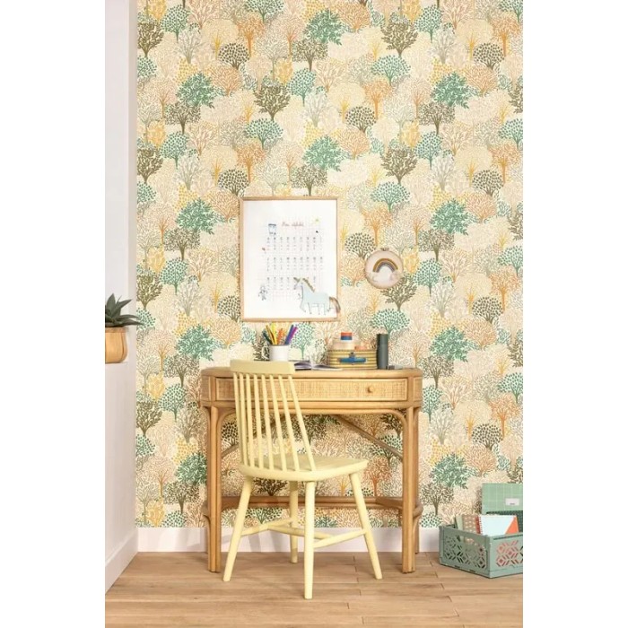 Caselio|Papier peint enfant forêt multicolore style jeune|Jeunesse