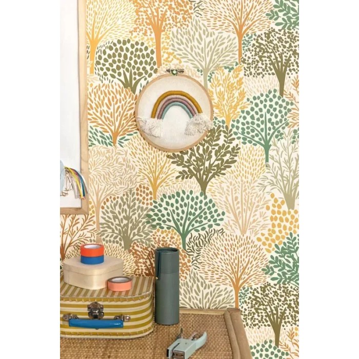 Caselio|Papier peint enfant forêt multicolore style jeune|Jeunesse