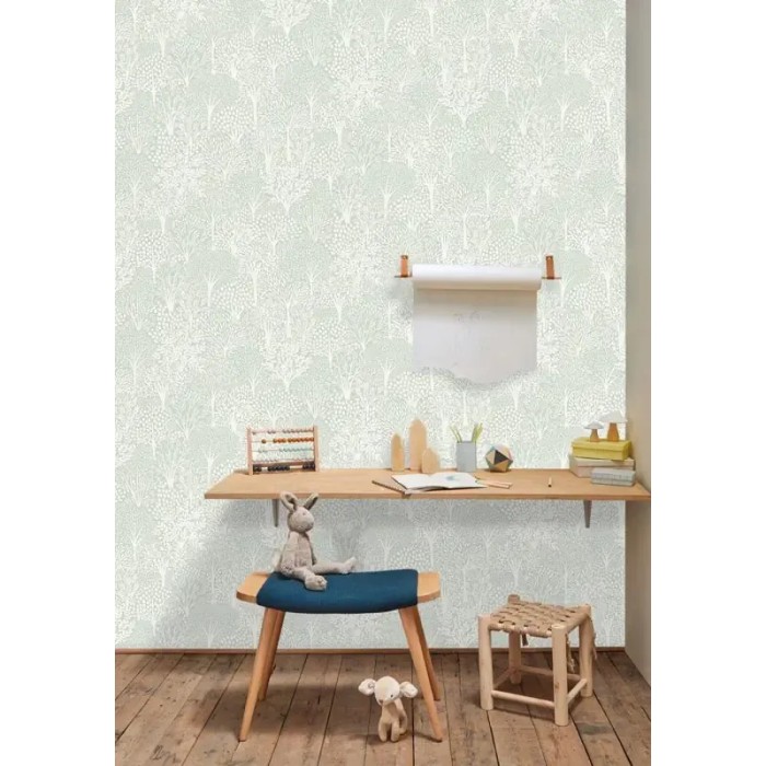 Caselio|Papier peint enfant & junior forêt arbres vert pastel|Jeunesse