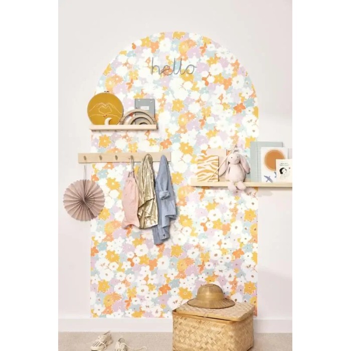 Caselio|Papel pintado infantil flores multicolor|Juvenil