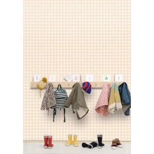 Casadeco|Grey gingham check wallpaper|Checkered 2