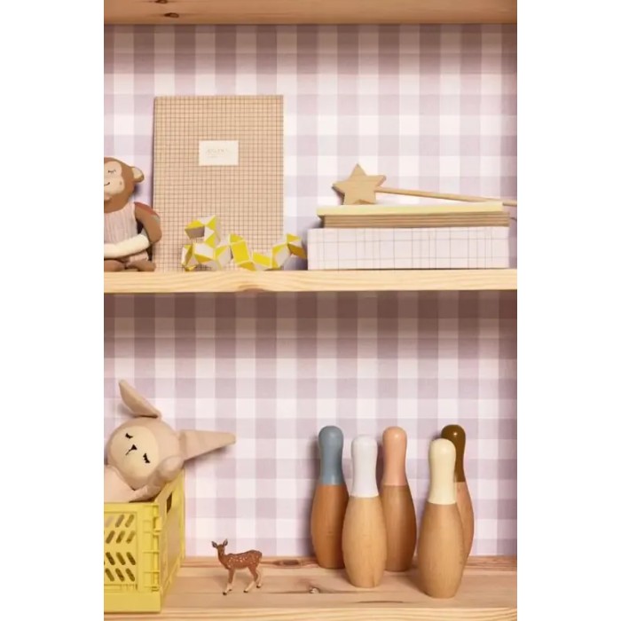 Papel pintado infantil cuadros vichy violeta - Caselio Let´s Go Girls! 104420510