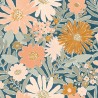 Caselio|Kinder Tapete XXL Blumen blau-rosa Margeriten|Jugend