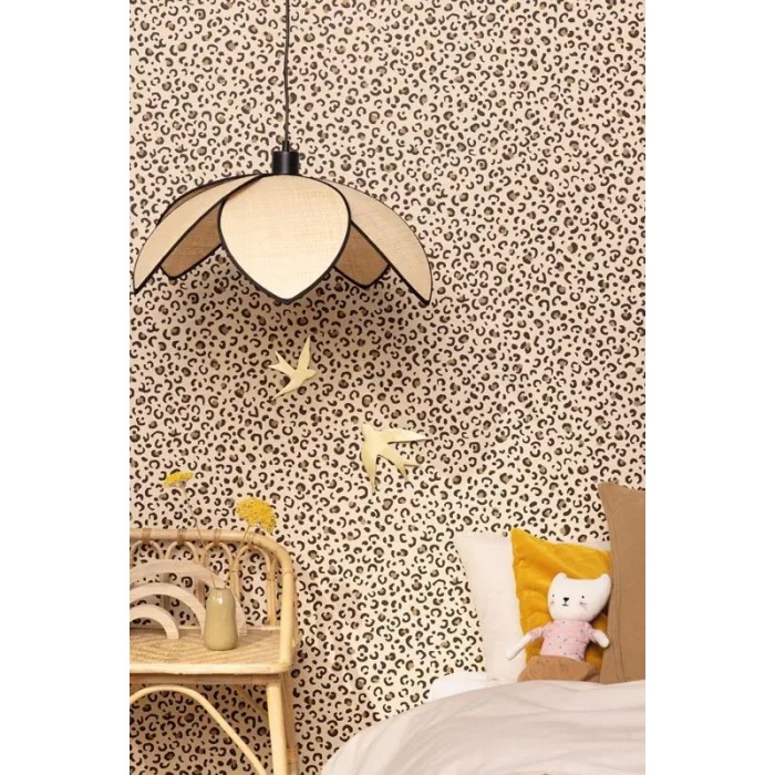 Caselio|Kids wallpaper leopard print beige and gold|Skin Imitation