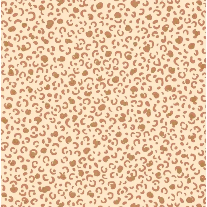 Caselio|Papel pintado infantil piel leopardo rosa nude y dorado|Imitacion Piel Animales