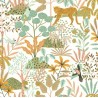 Caselio|Kindertapete Dschungel Flora und Fauna weiß und grün|Kindertapete