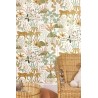 Caselio|Papier peint enfant flore et faune de la jungle blanc et vert|Enfants