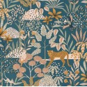 Caselio|Kids wallpaper jungle flora and fauna blue|Children's