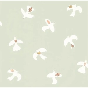 Caselio|Papel pintado infantil palomas blancas|Infantil