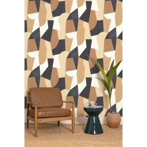 Caselio|Moderne Tapete mit künstlerischem Mosaik in Lila und Braun|Jugend 2