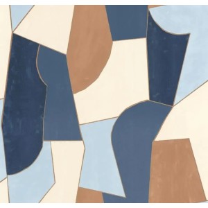 Caselio|Papier peint mosaïque artistique verte, style moderne|Jeunesse