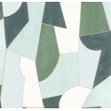 Caselio|Papel pintado mosaico artístico verde, estilo moderno|Juvenil
