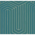 Caselio|Modern wallpaper, infinite labyrinth green and gold|Modern