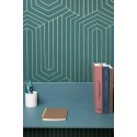 Caselio|Modern wallpaper, infinite labyrinth green and gold|Modern
