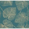 Caselio|Modern floral wallpaper, ginkgo leaves green and gold|Modern