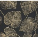 Caselio|Modern floral wallpaper, ginkgo leaves golden|Modern