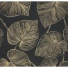 Caselio|Papier peint floral moderne, feuilles de ginkgo dorées|Moderne