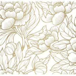 Caselio|Smaragdgrüne Aquarell-Wald-Tapete|Blumen