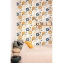Caselio|Jugend-Blumentapete blau und gold|Jugend