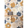 Caselio|Papier peint floral jeunesse bleu et doré|Jeunesse