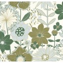 Caselio|Youth floral wallpaper green|Wallpaper