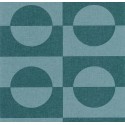 Caselio|Papel pintado retro moderno con círculos turquesa|Circulos