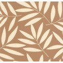 Caselio|Papel pintado floral, estampado hojas grandes marrón y oro|Papel Pintado