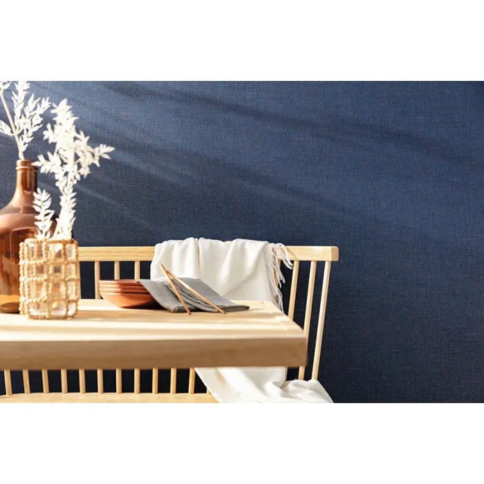 Caselio|Gesprenkelte Leinentapete in Blau|Tapeten