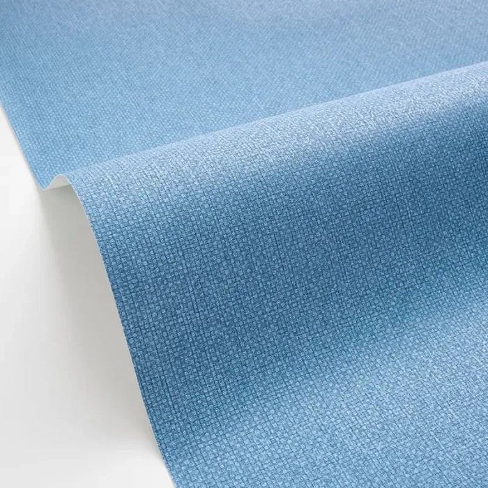 Caselio|Textile effect wallpaper in blue|Raffia Imitation