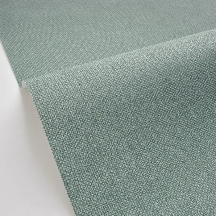 Caselio|Papel pintado efecto textil verde eucalipto|Imitacion Rafia