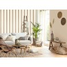 Caselio|Imitation linen wallpaper in brown|Wallpaper