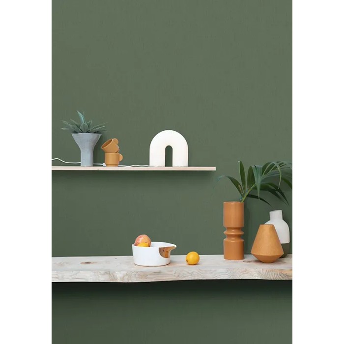 Papel pintado imitación lino verde caqui - Caselio Outlines 64524044