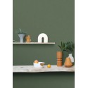 Caselio|Imitation linen wallpaper in khaki green|Wallpaper