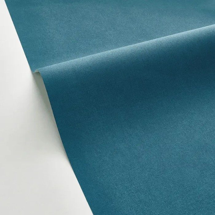 Caselio|Imitation linen wallpaper in petrol blue|Wallpaper