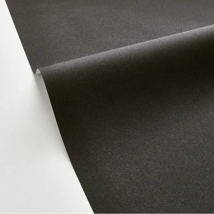 Caselio|Plain linen effect wallpaper in black|Wallpaper