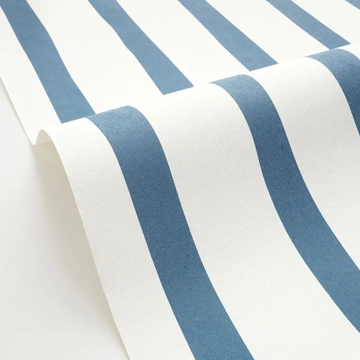Caselio|Wavy blue and white striped wallpaper|Stripes