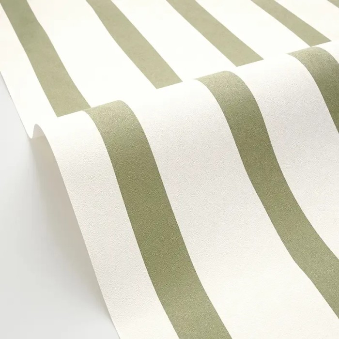 Caselio|Papier peint rayures sinueuses kaki|Rayures