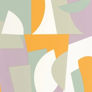 Caselio|Papel pintado geométrico dibujo artístico verde y beige|Geométrico