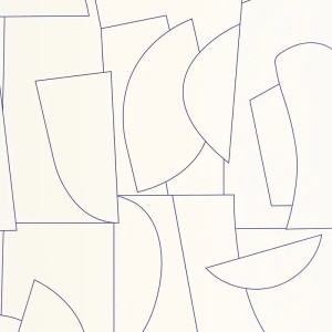 Caselio|Papel pintado geométrico dibujo artístico verde y beige|Geométrico