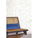 Caselio|Moderne minimalistische Tapete in Weiß und Blau|Figurative