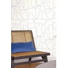 Caselio|Papier peint moderne minimaliste blanc et bleu|Figuratif