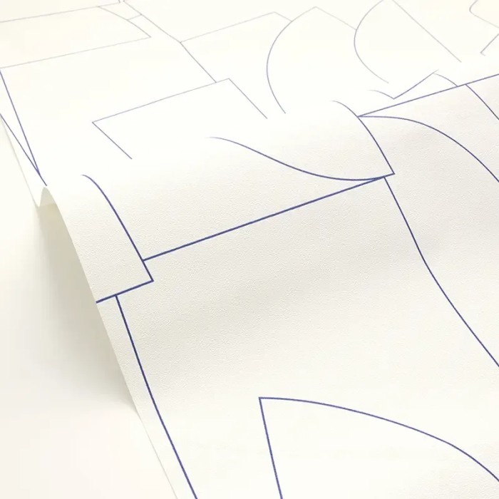 Papel pintado minimalista moderno blanco y azul - Caselio Outlines 105020988