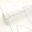 Caselio|Papel pintado minimalista moderno blanco y azul|Figurativo
