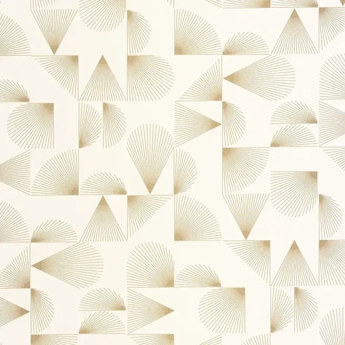 Caselio|Papel pintado art decó conchas marinas blanco y dorado|Art Deco