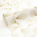 Caselio|Art Deco wallpaper with seashells in white and gold|Art Deco