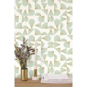 Caselio|Art Deco wallpaper with seashells in black and copper|Art Deco 2