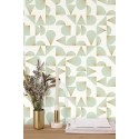Caselio|Art Deco wallpaper with seashells in green and gold|Art Deco