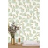 Caselio|Papier peint art déco avec coquillages vert et doré|Art Déco