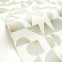 Caselio|Art-Déco-Tapete mit Muscheln in Grün und Gold|Art Deco