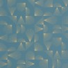 Caselio|Art-Déco-Tapete mit Muscheln in Blau und Gold|Art Deco